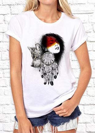 Женская футболка push it с принтом волчица фп002843(1)