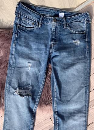 Голубые синие трендовые джинсы h&m скини skinny denim джинси скинни hm2 фото