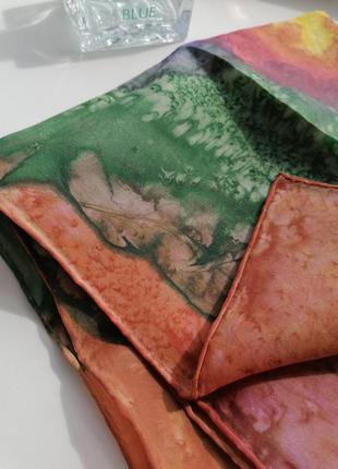 👑большой шёлковый платок в технике батик 👑яскрава шовкова хустина3 фото