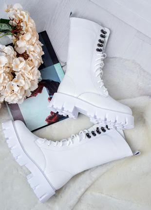 Женские ботинки из натуральной кожи, милитари-24