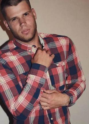 Топовая рубашка superdry супердрай супердрю л слим фит