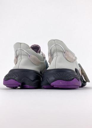 Кроссовки adidas ozweego grey purple4 фото