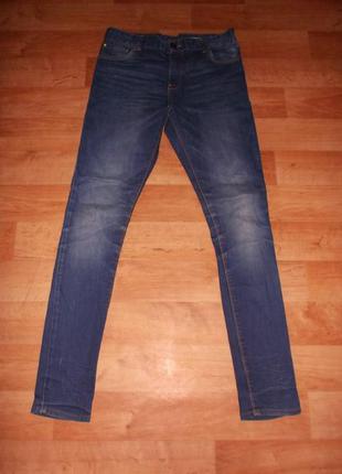 Стильные джинсы  зауженные синие стретч на подростка 15 лет р. !0- 38- m - l - skinny