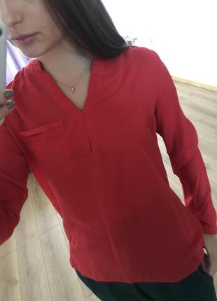 Красная рубашка с длинным рукавом2 фото