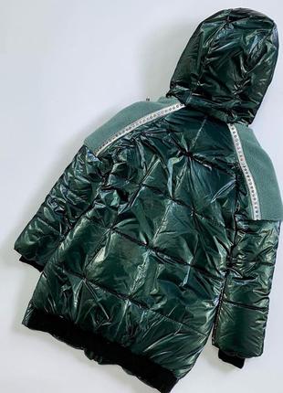 Модная теплая удлиненная куртка для девочек2 фото