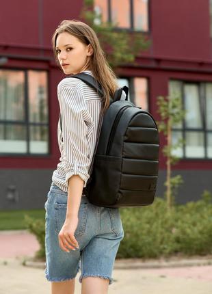 Жіночий місткий чорний рюкзак для навчання і активного способу життя3 фото