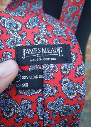 Винтажный шелковый галстук от james meade англия 100% шелк4 фото