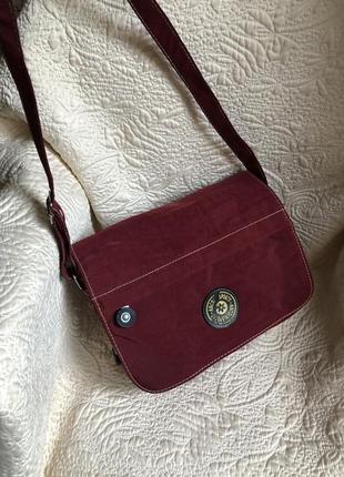 Практичная сумка в стиле kipling, красивый вишневый цвет ,7 фото