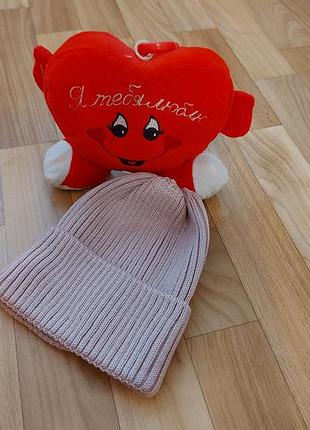 В'язана шапка дівчинка 52-56 пудра