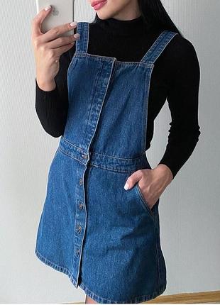 Джынсовый сарафан на пуговицах zara