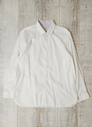 Белая фирменная хлопковая рубашка мужская ted baker