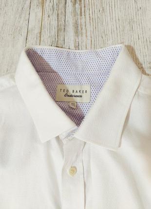 Белая фирменная хлопковая рубашка мужская ted baker4 фото