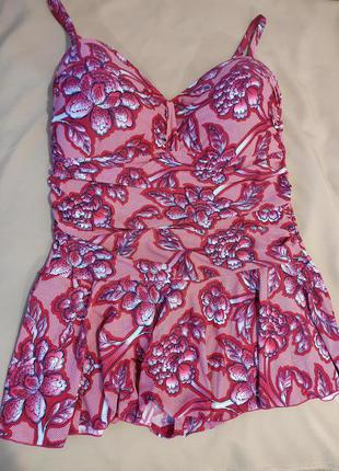 Шикарний купальник платье в цветочный принт