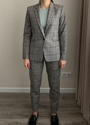 Брючний костюм mango в клітинку