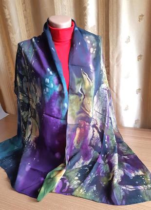 Вінтажний, красивий жіночий шарф /батік /ручна робота/ексклюзив/