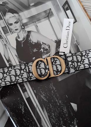 Ремень женский кожаный черный в стиле dior / ремінь пояс жіночий