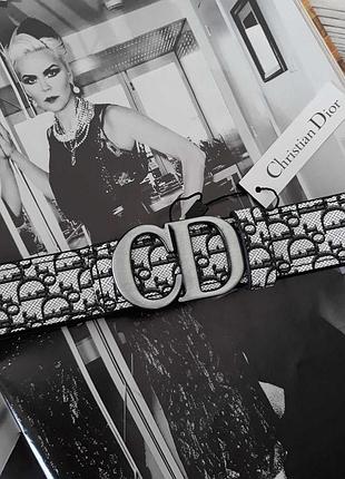 Ремень женский кожаный черный в стиле dior / ремінь пояс жіночий