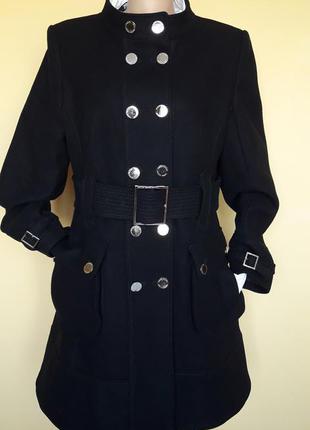Стильное брендовое черное  пальто ,деми8 фото