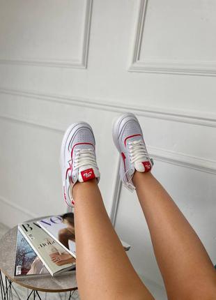 Nike air force шикарные кожаные женские кроссовки найк белые2 фото