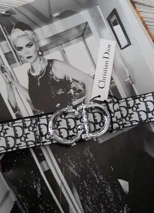 Ремень женский кожаный черный в стиле dior / ремінь пояс жіночий