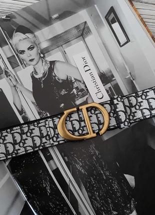Ремень женский кожаный черный в стиле dior / ремінь пояс жіночий