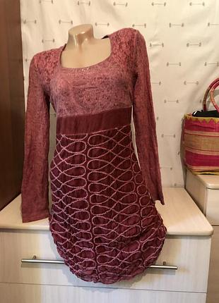 Итальянское шерстяное платье миди с рукавом тёплое