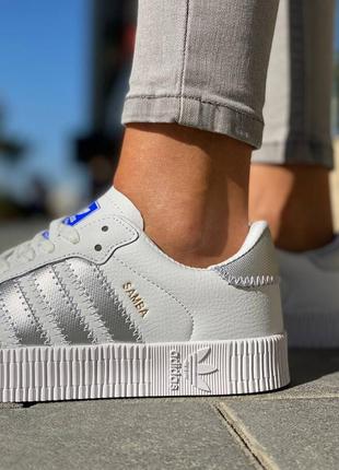 Женские кеды adidas samba белые5 фото