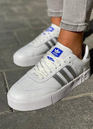 Женские кеды adidas samba белые6 фото