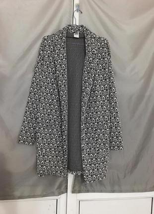 Кардиган накидка кофта жакет пальто пиджак длинный женский с узором