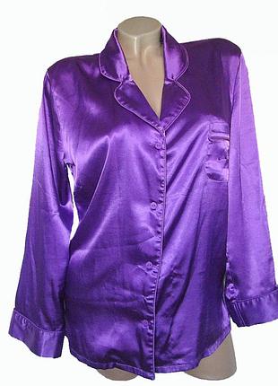 Пижамная рубашка бренд la senza атлас размер s цвет фиолетовый пижама б/у