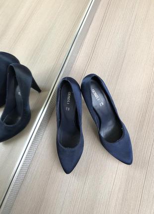 Туфлі елегант стильні класика темно-сині зручні1 фото