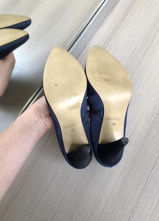 Туфлі елегант стильні класика темно-сині зручні5 фото