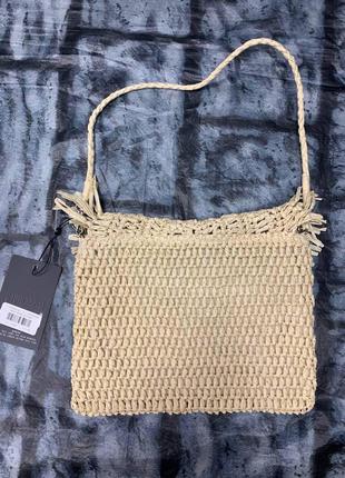 Соломенная плетёная маленькая сумка клатч с длинной ручкой пляжная rundholz owens lang2 фото