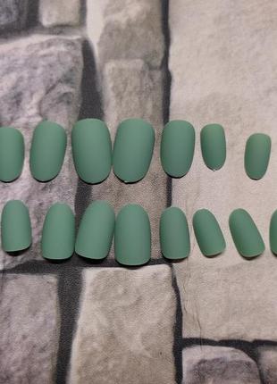 Набір типс для нігтів манікюру дизайну 24 шт тіпси для нігтів матові накладні нігті2 фото