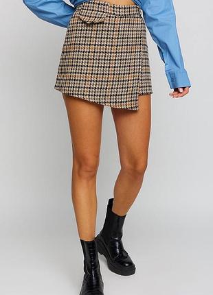 Твідовий спідниця-шорти клітина висока посадка