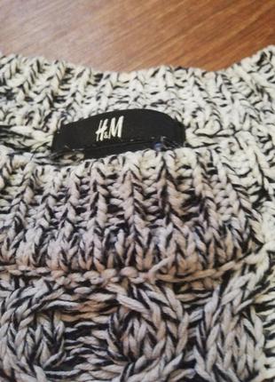 Свитер кофта свитер женский въехал тяпка серый с черным женский черный белый вязка h&amp;m3 фото