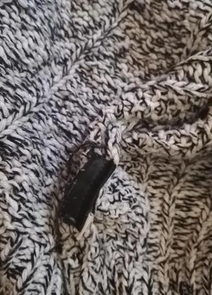 Свитер кофта свитер женский въехал тяпка серый с черным женский черный белый вязка h&amp;m5 фото