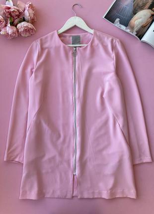 Піджак, піджак на молнії, легкий піджак, рожевий подовжений піджак/жакет, вітровка, ветровка/лёгкий удлинённый пиджак