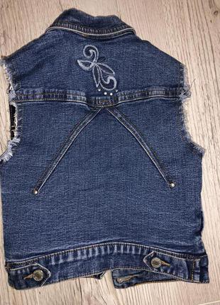 Фирменная джинсовка безрукавок жилетка на девочку бренд8 фото