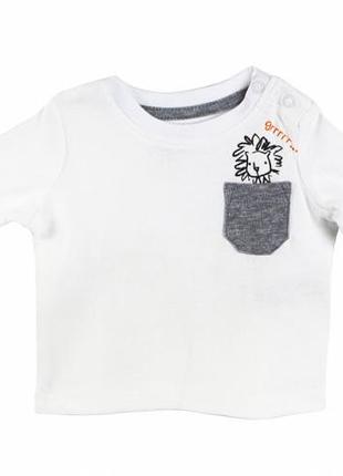 Футболка з довгими рукавами lupilu 293430 50-56 см білий 65361