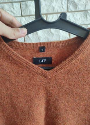 Liv woolmark шерстяная кофта свитер s 44 - 46 р охра шерсть3 фото