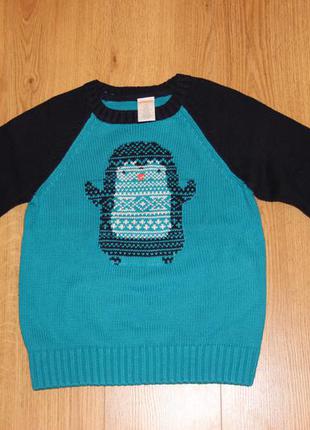 Детский свитер кофта gymboree 4т с пингвином джимбори