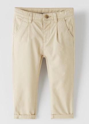 Светлые брюки для мальчика 2-3-4 года от зара / zara basic chino pants2 фото