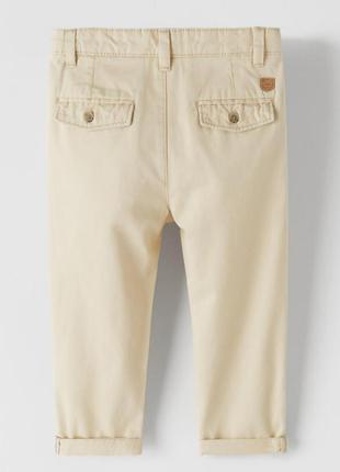 Светлые брюки для мальчика 2-3-4 года от зара / zara basic chino pants3 фото