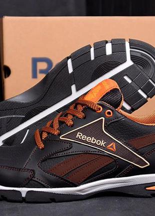 Мужские кожаные кроссовки reebok träningslinne street style brown