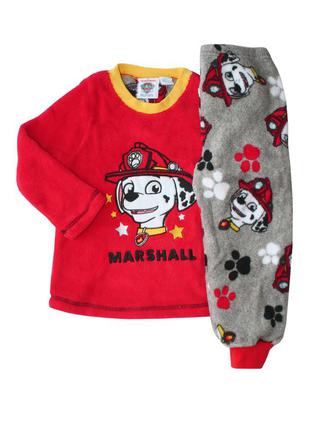 Пижама теплая на мальчика пушистый флис paw patrol primark2 фото