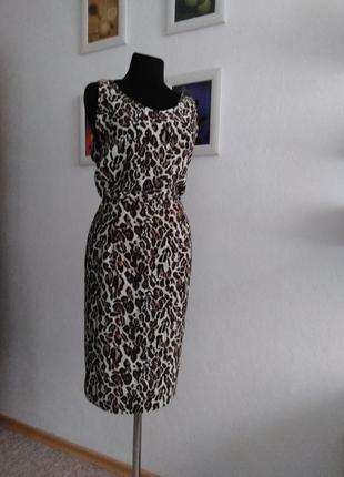 Креповая  стильная юбка-карандаш с леопардовым  принтом6 фото