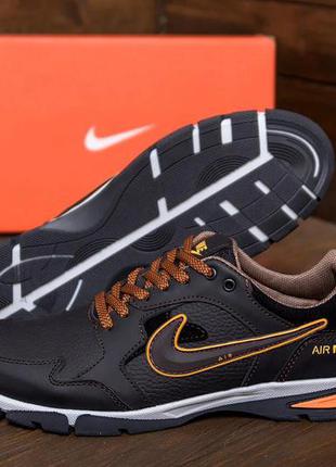 Чоловічі шкіряні кросівки nike street style brown