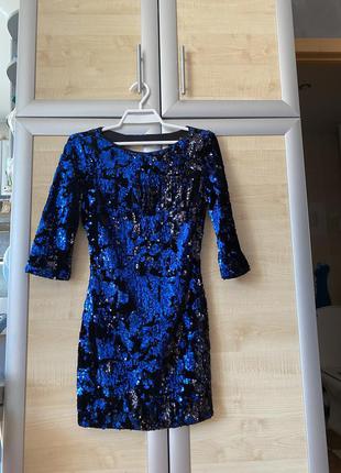 Нарядное синее платье  zara