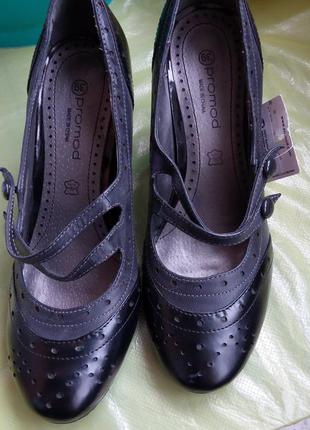 Туфли на каблуке от promod кожа1 фото